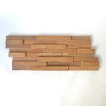Wood Wall Square Teak 323, Natural Wood Wall Cladding for Decoration