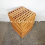 Teak Barn Stool with Rubber Feet – Wood Stools Furniture