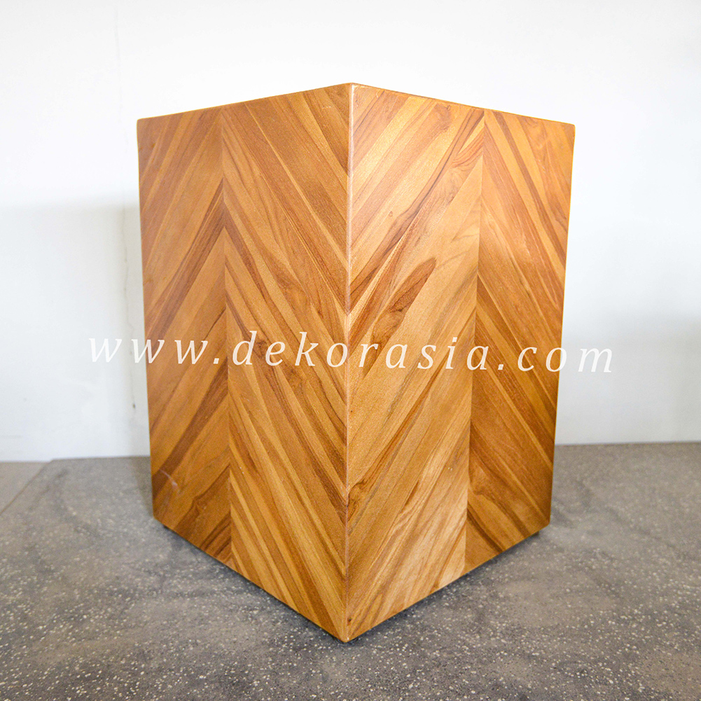 Teak Barn Stool with Rubber Feet – Wood Stools Decor