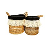 Banana Basket (Set 2) Natural Storage Basket, Woven Basket with Handle