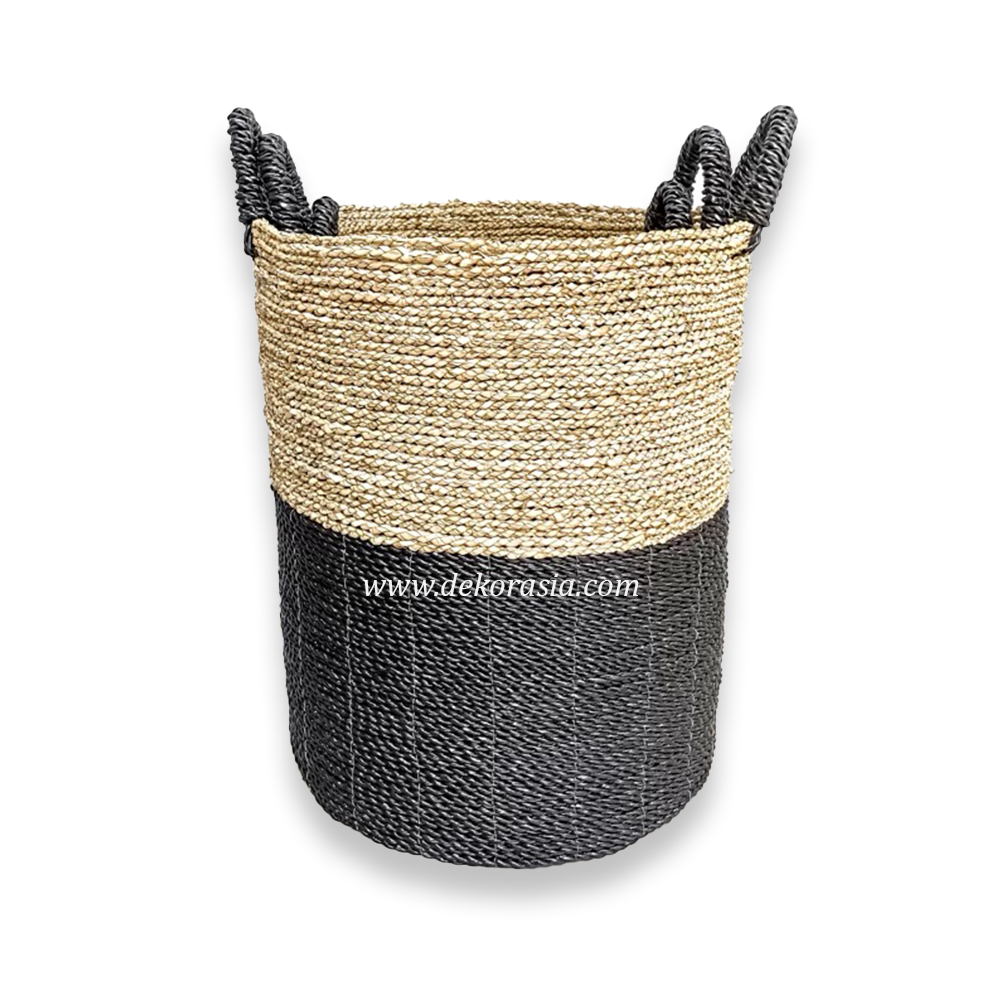 Woven Rope Storage Basket, Woven Natural Basket with Handles