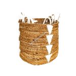 Storage Basket Decorative, Natural Woven Banana Basket with Handle