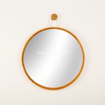 Natural Round Mirror Decorative, Wall Mirror Home Decoration, Wood Frame Mirror