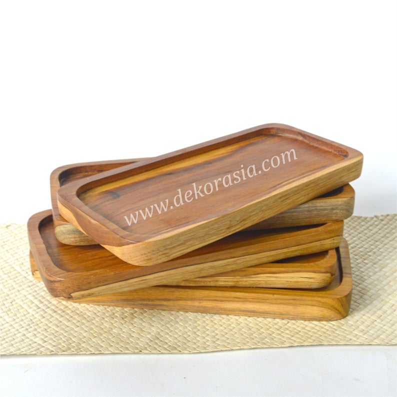 Natural Teak Wood Tray Kitchenware, Dinnerware set dishes & Serving Trays