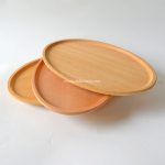 Natural Oval Wood Plate, Solid Wood Serving Platters Highly Durable