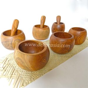 Teak Wood Mortar