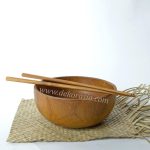 Teak Wood Round Bowl Dish Serving Dessert, Wood Bowls Kitchenware