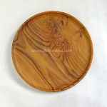 Teak Wood Round Plate Diameter 9.8 to 13.8 inches, Dinnerware Set Dishes & Plates