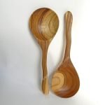Teak Wood Round Wooden Rice Ladle Spoon – 9.1 inches length | Kitchenware