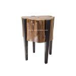 Wood and Metal Industrial Side Table, Wooden Tables for Home Furniture, Solid Wood Table Living Room