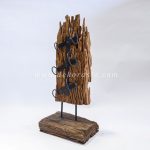 Natural Wood Wine Rack, 3 Bottle Wine Rack