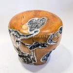 Wood and Aluminium Round Stool – Wooden Stools for Home Furniture