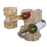 Coffee Wood Wine Rack, Wooden Wine Rack Storage, 3 Bottle Wine Rack