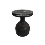 Black Wooden Stool Decorative, Unique mushroom shaped Stool, Solid Wood Stool Wood Furniture